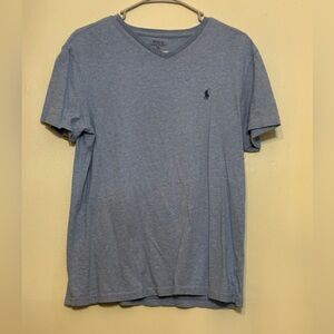 Polo by Ralph Lauren Men's Blue V-Neck Shirt